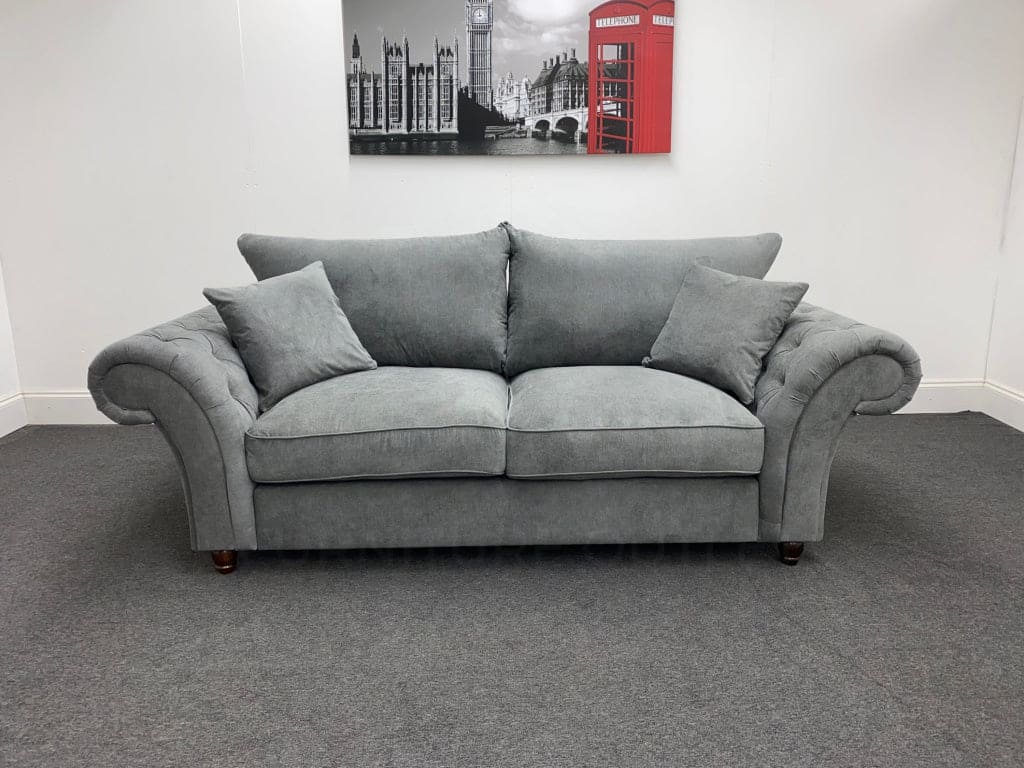 Montpellier 3 Seater Grey Fabric Sofa Sofas