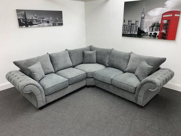 Montpellier Large Grey Fabric Corner Sofa Sofas