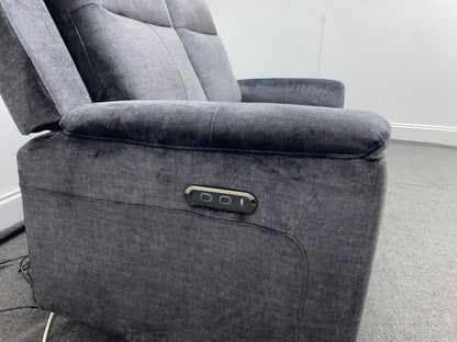 Orwell - Compact Charcoal Grey Velvet Electric / Power Reclining 2 Seater Usb Charging Sofas