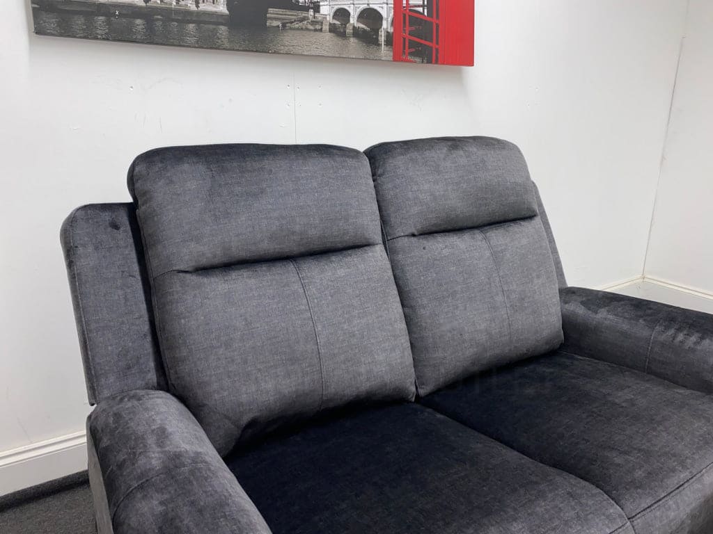 Orwell - Compact Charcoal Grey Velvet Electric / Power Reclining 2 Seater Usb Charging Sofas