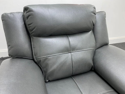 Parker Electric Recliner Grey Leather Chair Sofas