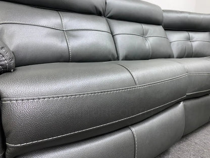 Parker Electric Recliner Grey Leather Corner Sofa Sofas
