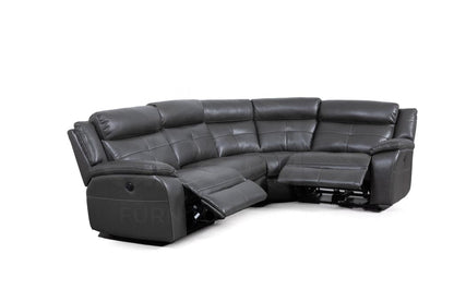 Parker Electric Recliner Grey Leather Rhf Corner Sofa Sofas