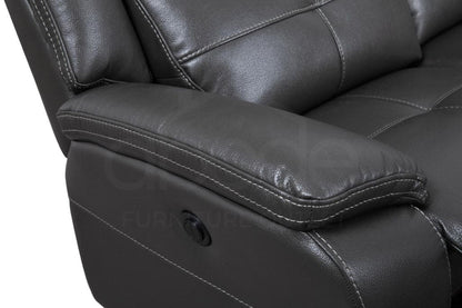 Parker Electric Recliner Grey Leather Rhf Corner Sofa Sofas