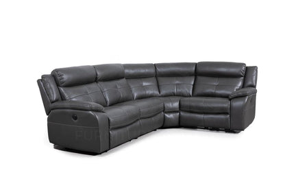 Parker Electric Recliner Grey Leather Rhf Corner Sofa Sofas