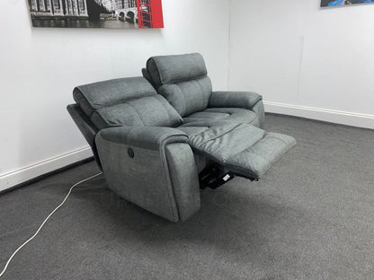 Portebello Electric Recliner Grey Fabric 2 Seater Sofa Sofas