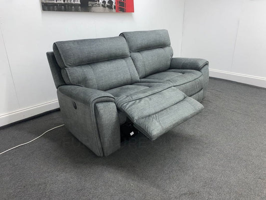 Portebello Electric Recliner Grey Fabric 3 Seater Sofa Sofas