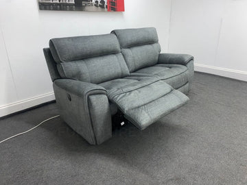 Portebello Electric Recliner Grey Fabric 3 Seater Sofa Sofas
