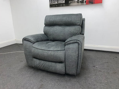 Portebello Electric Recliner Grey Fabric Armchair Sofa Sofas