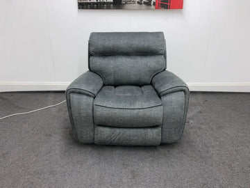 Portebello Electric Recliner Grey Fabric Armchair Sofa Sofas