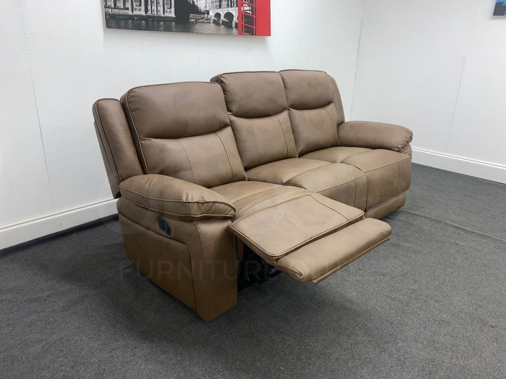 Radley Recliner Brown Fabric 3 Seater Sofa Sofas