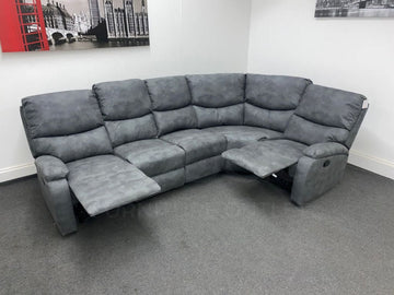 ’Willow” Grey Fabric Manual Recliner Modular 3C1 Corner Sofa Sofas