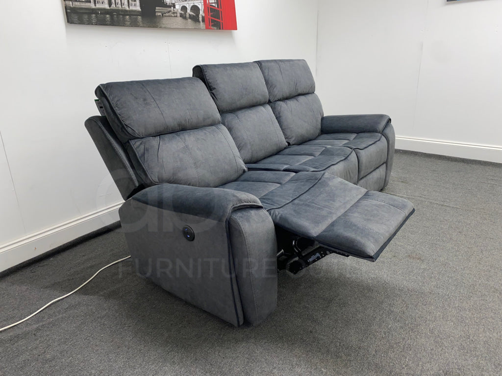 Ronan Velvet Fabric Electric Recliner 3 Seater Sofa