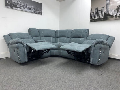 “Finsbury Express’ Grey Fabric Electric Recliner Lhf Modular Corner Sofa Sofas