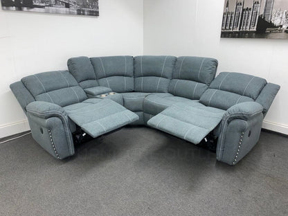 “Finsbury Express’ Grey Fabric Electric Recliner Lhf Modular Corner Sofa Sofas