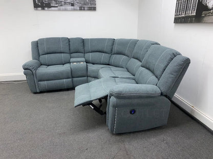“Finsbury Express’ Grey Fabric Electric Recliner Lhf Modular Corner Sofa Sofas