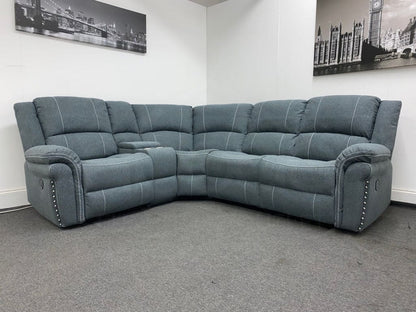“Finsbury Express’ Grey Fabric Electric Recliner Lhf Modular Corner Sofa Sofas