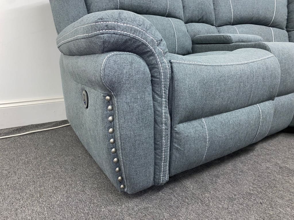 “Finsbury Express’ Grey Fabric Electric Recliner Lhf Modular Corner Sofa Sofas
