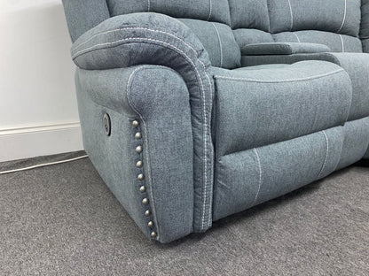 “Finsbury Express’ Grey Fabric Electric Recliner Lhf Modular Corner Sofa Sofas