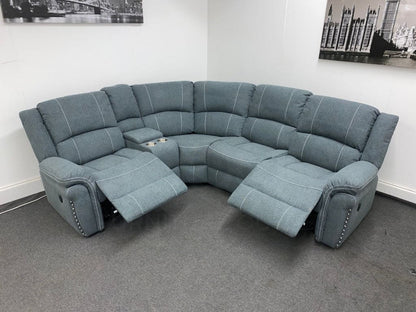 “Finsbury Express’ Grey Fabric Electric Recliner Lhf Modular Corner Sofa Sofas