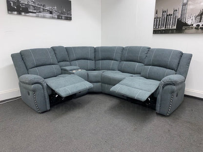 “Finsbury Express’ Grey Fabric Electric Recliner Lhf Modular Corner Sofa Sofas