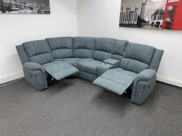 “Finsbury Express’ Grey Fabric Electric Recliner Lhf Modular Corner Sofa Sofas