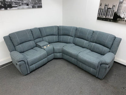 “Finsbury Express’ Grey Fabric Electric Recliner Lhf Modular Corner Sofa Sofas