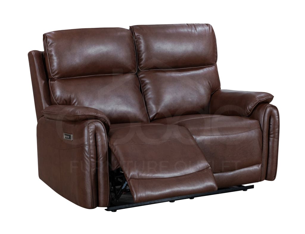 Supreme Brown Leather Electric / Power Reclining 3 Seater 2 & Armchair Sofa Suite Set