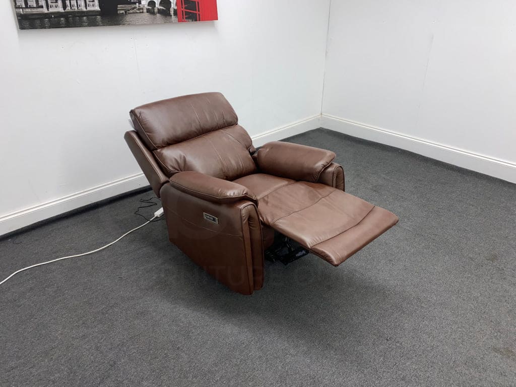 Supreme Power Recliner Brown Leather Armchair Sofa Sofas