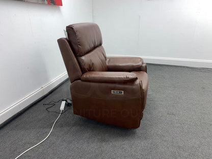 Supreme Power Recliner Brown Leather Armchair Sofa Sofas