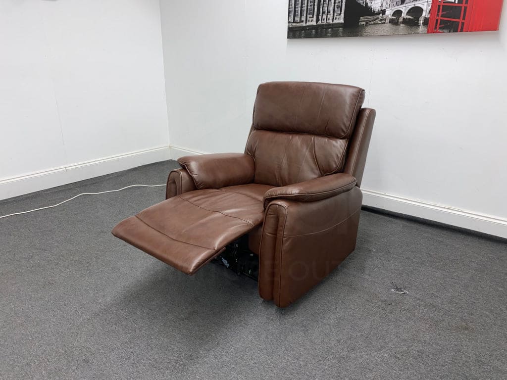 Supreme Power Recliner Brown Leather Armchair Sofa Sofas