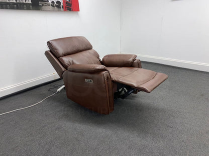 Supreme Power Recliner Brown Leather Armchair Sofa Sofas