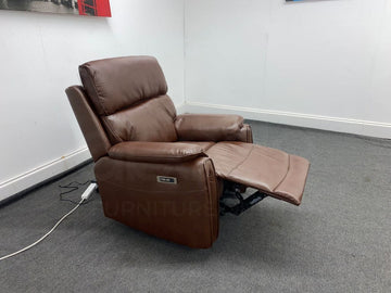 Supreme Power Recliner Brown Leather Armchair Sofa Sofas