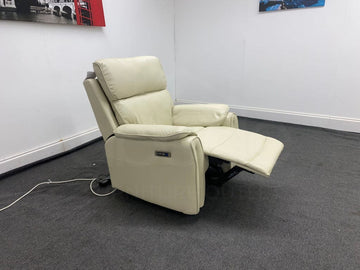 Supreme Power Recliner Cream Leather Armchair Sofa Sofas