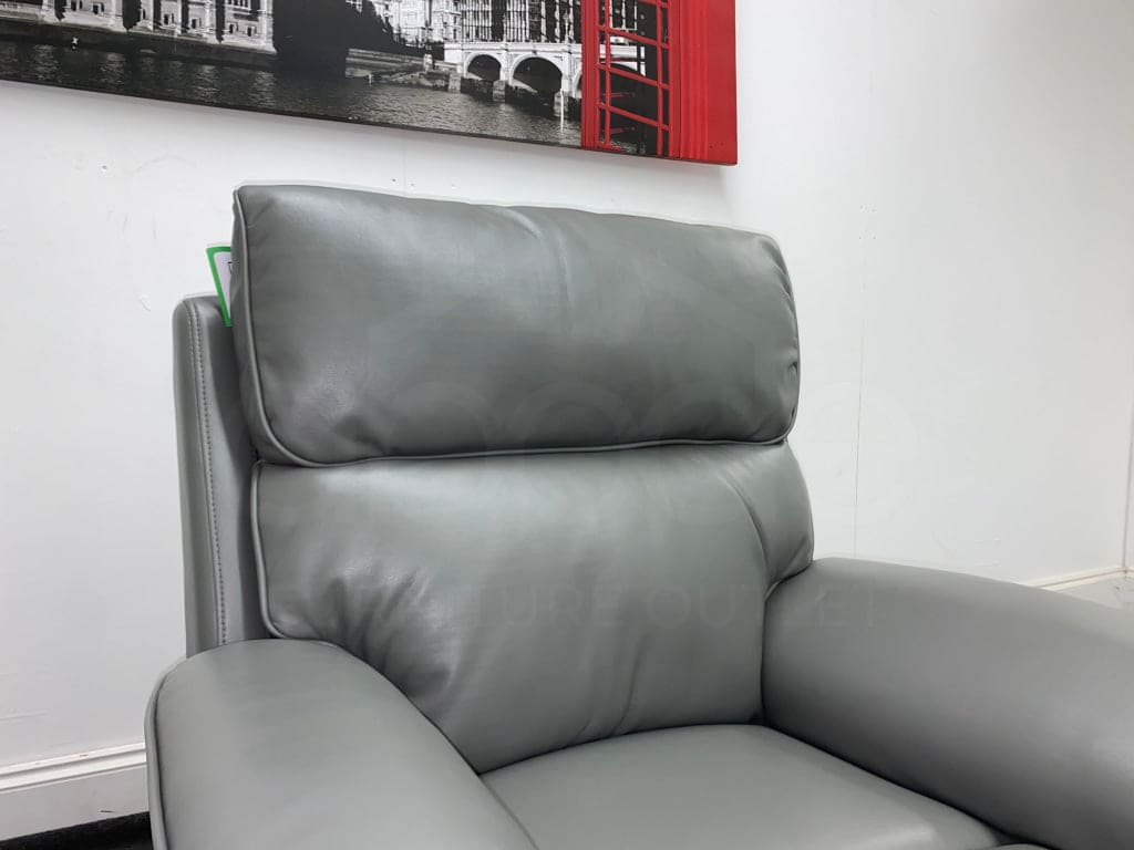 Supreme Power Recliner Grey Leather Armchair Sofa Sofas