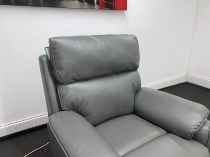 Supreme Power Recliner Grey Leather Armchair Sofa Sofas