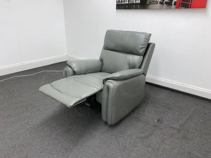 Supreme Power Recliner Grey Leather Armchair Sofa Sofas