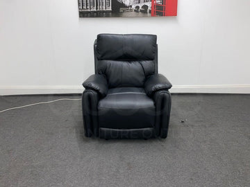 Supreme Power Recliner Black Leather Armchair Sofa Sofas