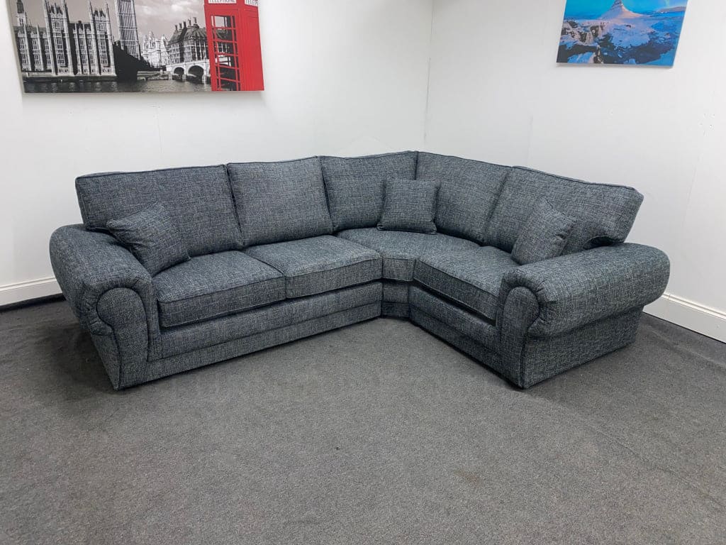 Tivoli Rhf Charcoal Grey Fabric Corner Sofa Sofas