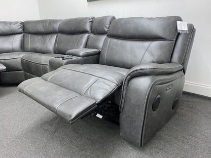 Vinson Express Smart Tech Electric Recliner Grey Fabric Corner Sofa Sofas