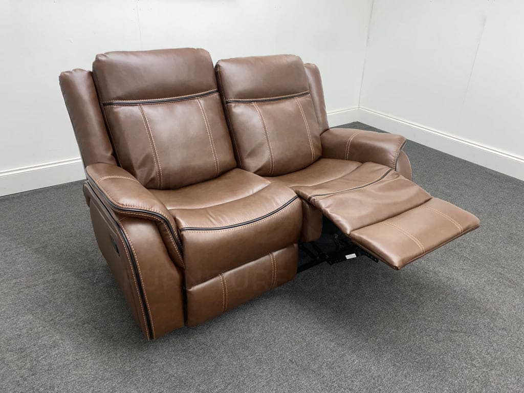 Vinson Recliner Brown Leather 2 Seater Sofa Sofas