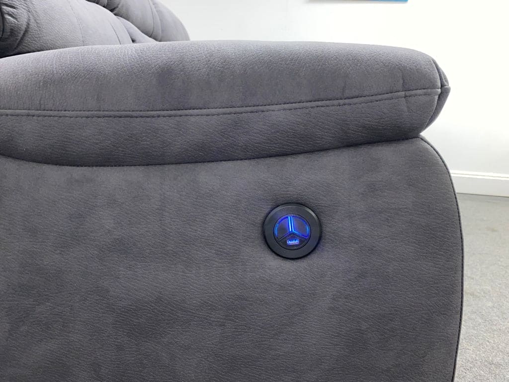 "Willow" Dark Grey Easy Clean Fabric ELECTRIC Recliner Modular Corner Sofa USB Ports | Drinks Tray Table | Couch |