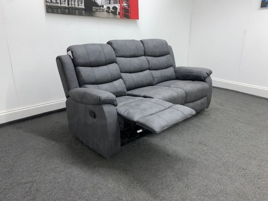 Willow Charcoal Grey Fabric Reclining 3 + 2 Seater Sofa Set Sofas